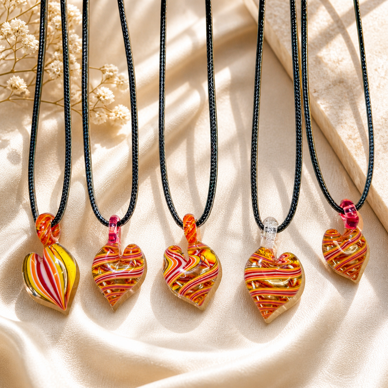 One-Of-A-Kind Hand Blown Glass Pendant TheraHeart