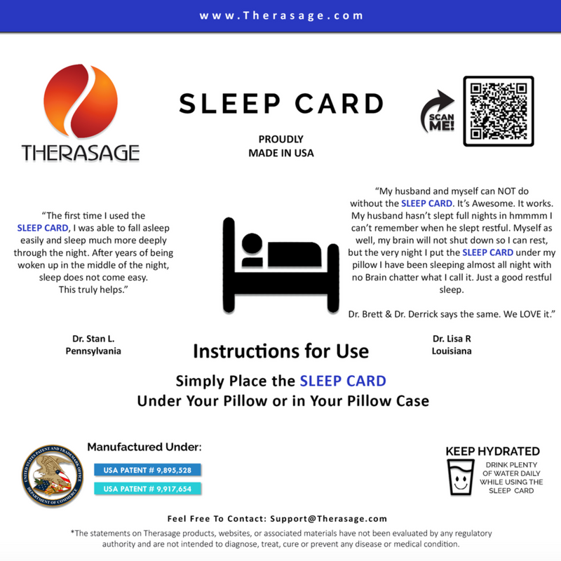 Sleep Card Shell Sleep Support EMF Protection Card | TheraVibe 6x6 Card