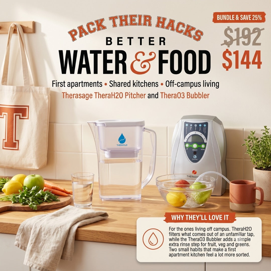 Better Water and Food bundle: Therasage TheraH2O Pitcher and TheraO3 Bubbler.