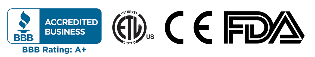 Better Business Bureau Accredited Business, A+ rating; Intertek ETL Listed certification