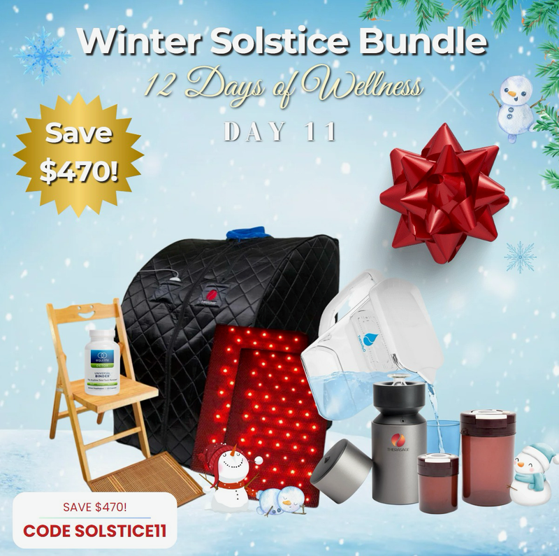 Winter Solstice Bundle (Thera360 Plus Black Sauna, TheraH2O Water Pitcher, TherAroma Atomizer, TheraWare Storage Cannister, Equi.Life Universal Binder)