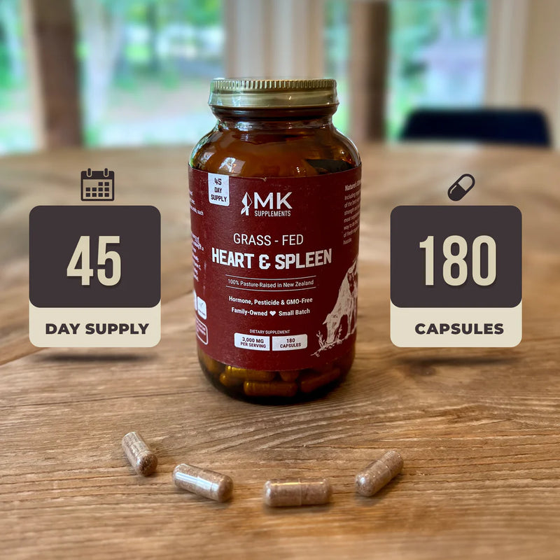 MK Supplements Grass-Fed Beef Heart & Spleen