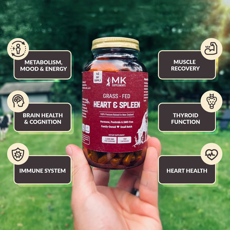 MK Supplements Grass-Fed Beef Heart & Spleen