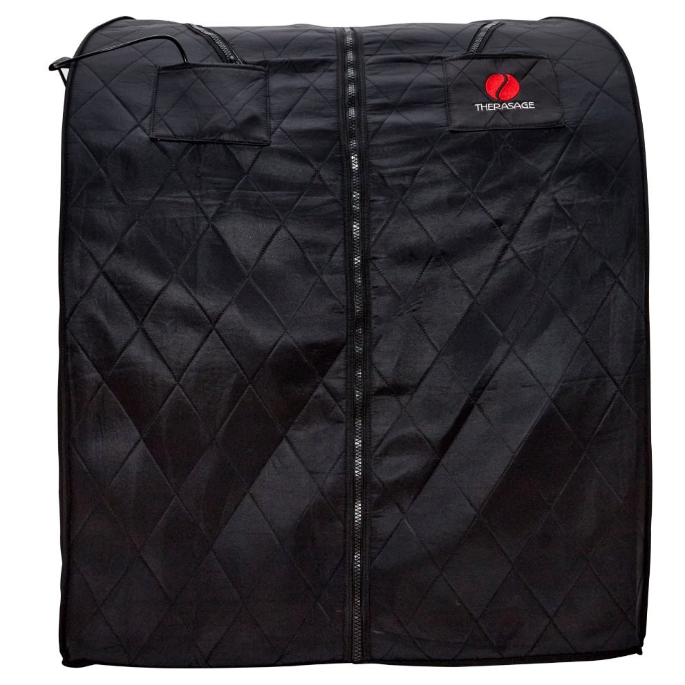 Front view of the Therasage Thera360 PLUS infrared sauna closed