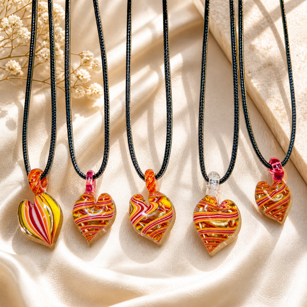 One-Of-A-Kind Hand Blown Glass Pendant TheraHeart